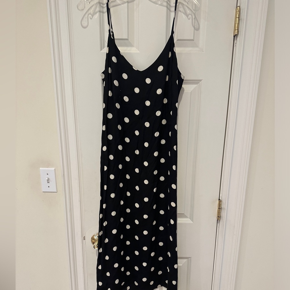 Reformation polka dot slip dress